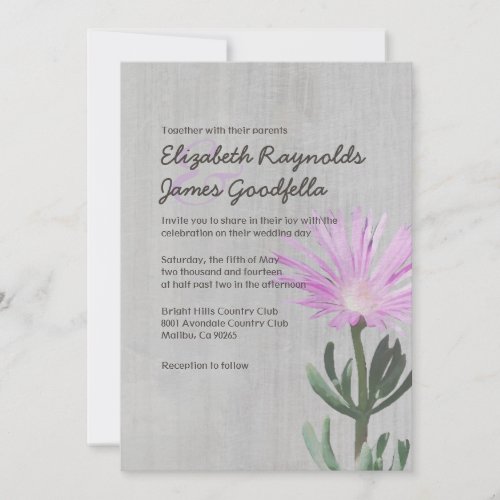 Vintage Succulent Plant Wedding Invitations