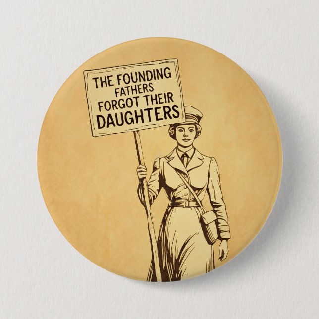 Vintage Suffragette Feminist Protest Art Button (Front)