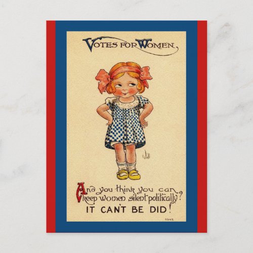 Vintage Suffragettes Cute Little Girl Image Postcard