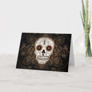 Vintage Sugar Skull Card