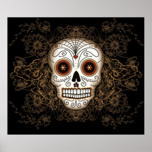 Vintage Sugar Skull Poster