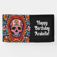 Vintage Sugar Skull Retro Day of the Dead Birthday