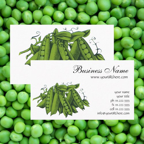 Vintage Sugar Snap Peas Foods Healthy Vegetables Business Card