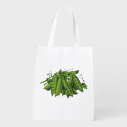 Vintage Sugar Snap Peas, Foods, Healthy Vegetables Grocery Bag