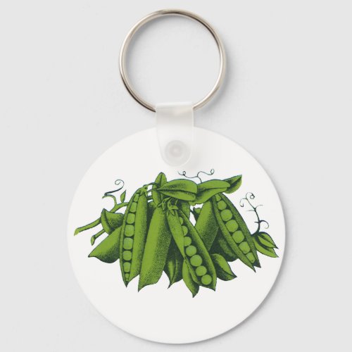 Vintage Sugar Snap Peas Foods Healthy Vegetables Keychain