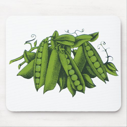 Vintage Sugar Snap Peas Foods Healthy Vegetables Mouse Pad