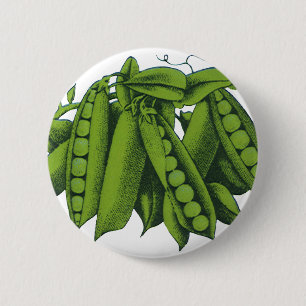 Vintage Sugar Snap Peas, Foods, Healthy Vegetables Pinback Button