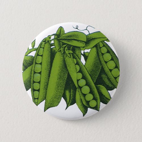 Vintage Sugar Snap Peas Foods Healthy Vegetables Pinback Button