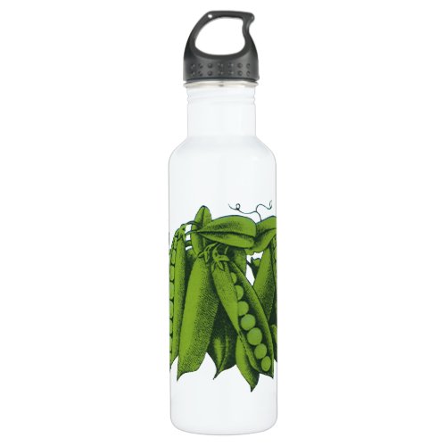 Vintage Sugar Snap Peas Foods Healthy Vegetables Water Bottle