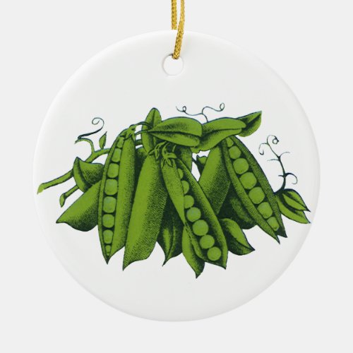 Vintage Sugar Snap Peas Healthy Food Vegetables Ceramic Ornament