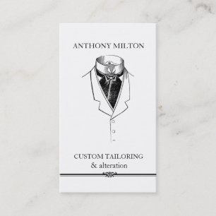 Vintage Suit/Simple Elegant Tailor Business Card