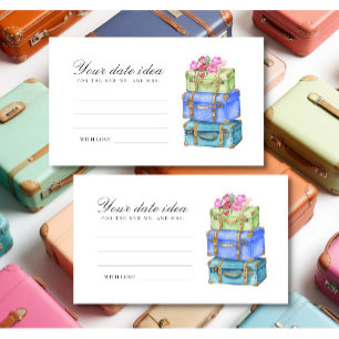 Vintage suitcase luggage Date night ideas  Enclosure Card