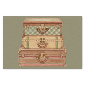 Vintage Suitcases Shabby Chic Tissue Paper by KraftyKays at Zazzle