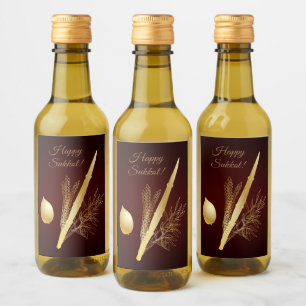 Vintage Sukkot Festival Jewish Holiday Lulav Etrog Wine Label