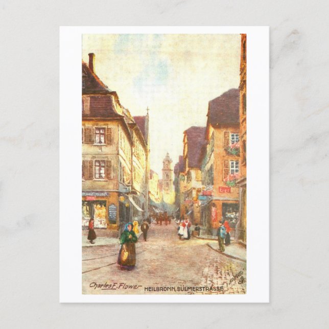 Vintage Sulmerstrasse, Heilbronn, Germany Postcard (Front)