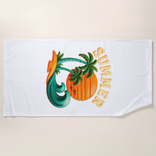 Vintage Summer Beach Vibes Towel