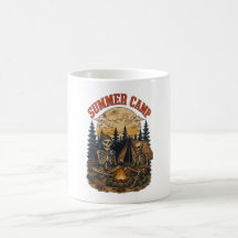 Vintage summer Camp Skeleton Campfire Design