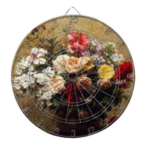 Vintage Summer Flowers by Henri Fantin-Latour Dart Board