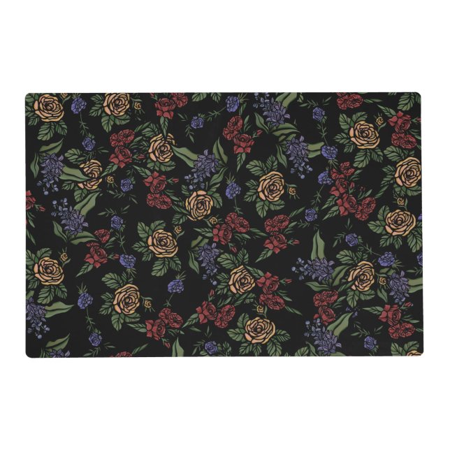 Vintage Summer Flowers Patterns Placemat (Front)
