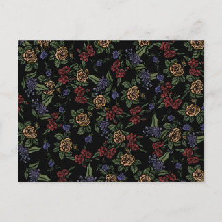 Vintage Summer Flowers Patterns Postcard