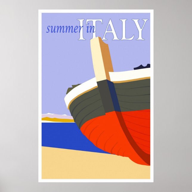 Vintage Summer In Italy Travel Poster (Front)