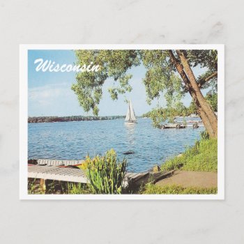 Vintage Summer Lake Postcard by archemedes at Zazzle