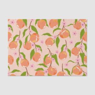 Vintage Summer Peach Fruit Boho Couples Shower Tissue Paper