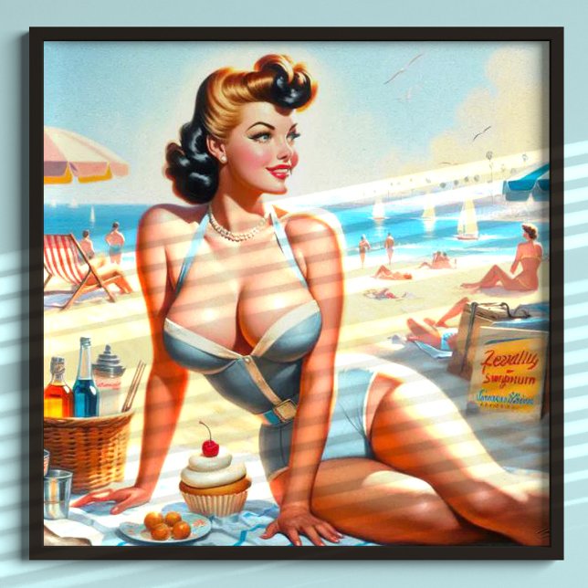 Vintage Summer Pin-Up Girl Poster (Creator Uploaded)