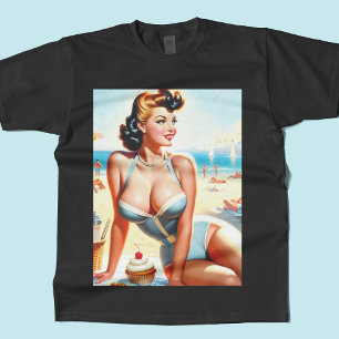 Vintage Summer Pin-Up Girl T-Shirt
