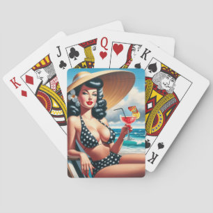 Vintage Summer Pin Up Poker Cards