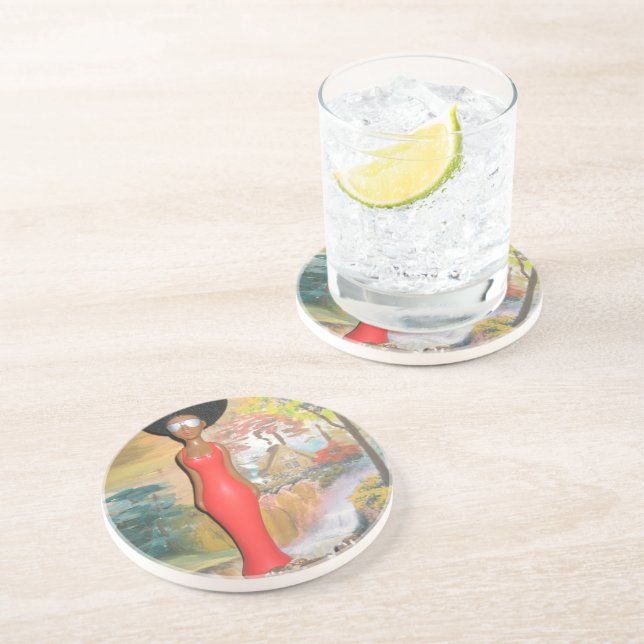 vintage summer Red.png Drink Coaster (Side)