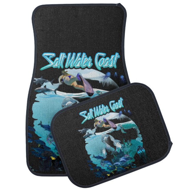 Vintage Summer Scuba Diving Car Floor Mat (Set)