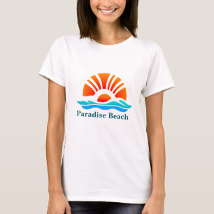 Vintage Summer Sunset I Ocean Waves, and Seagull T-Shirt