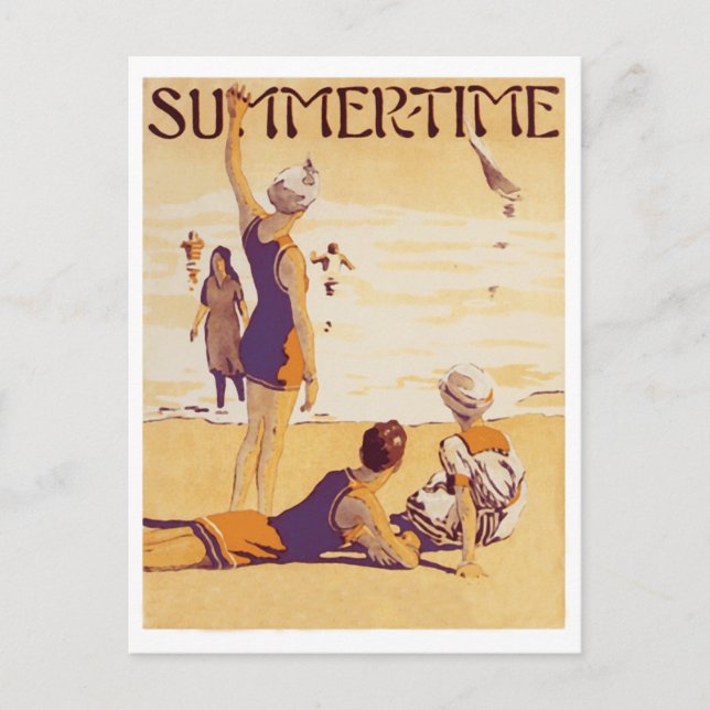 Vintage Summertime at the Beach Postcard (Front)