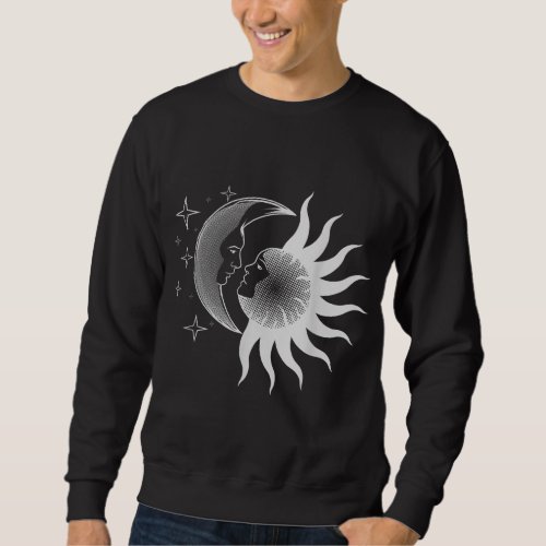 Vintage Sun And Moon Celestial Spirituality Sweatshirt