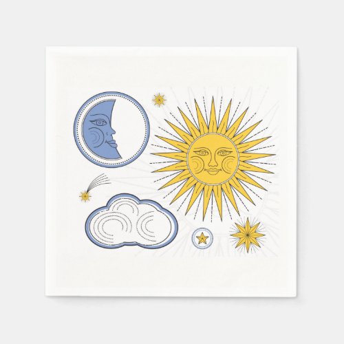 Vintage Sun and Moon Paper Napkins