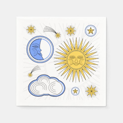 Vintage Sun and Moon Paper Napkins