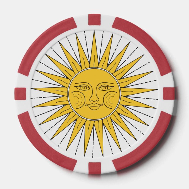 Vintage Sun and Moon Poker Chips (Front)