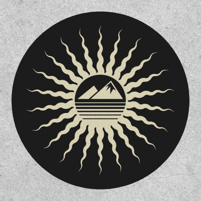 Vintage sun and mountains landscape patch (Front)