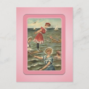 Vintage Sun Bather Beach Babes Postcard by Vintage_Gifts at Zazzle