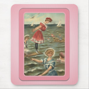 Vintage Sun Bathers Beach Mousepad