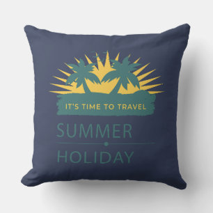 Vintage Sun-Drenched Retro 70s Summer Laptop Skin Throw Pillow