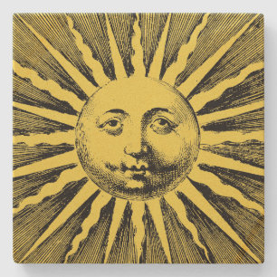 Vintage Sun Face Stone Coaster