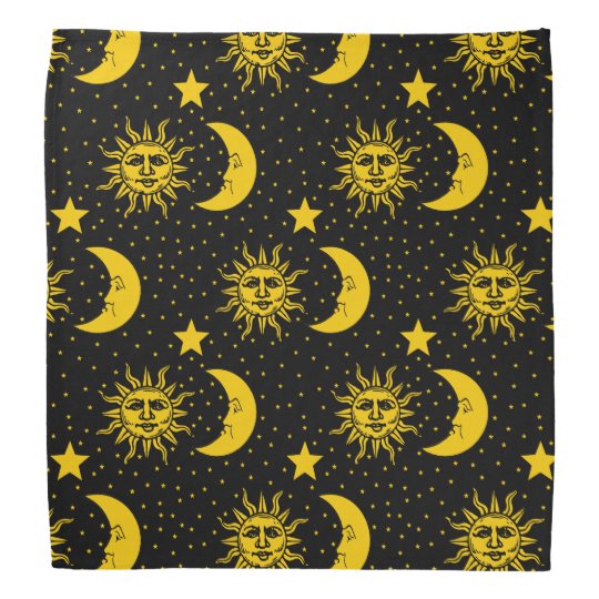 vintage sun moon stars