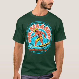 Vintage Sun Sea Surf Tamarindo Costa Rica Retro Su T-Shirt