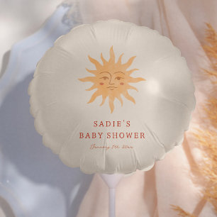 Vintage Sun Sunshine Terracotta Baby Shower Balloon