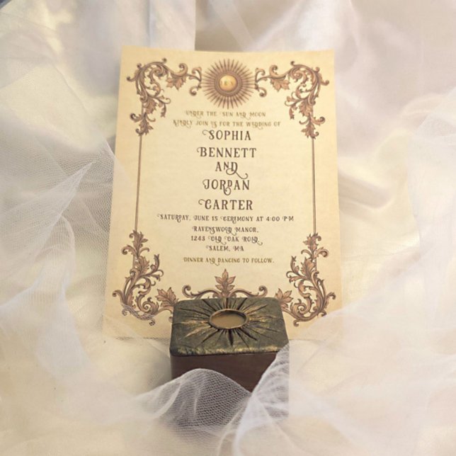 Vintage Sun-Themed Wedding Invitation (Creator Uploaded)
