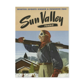 Vintage Sun Valley Idaho Ski Resort Travel Postcard