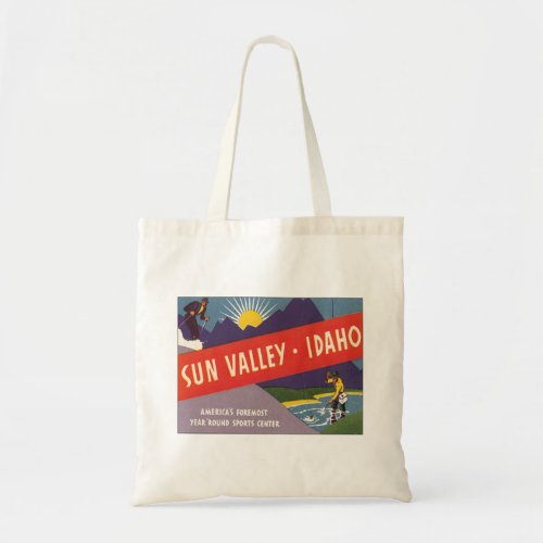 Vintage Sun Valley Idaho Tote Bag