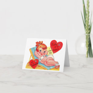 Vintage Sunbather Valentine's Day Card